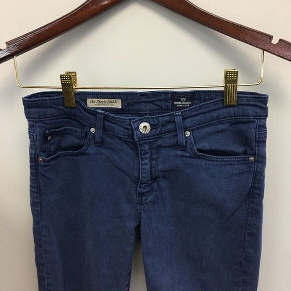 AG | Navy Stevie Ankle Slim Straight Leg Jeans 26 - Picture 3 of 5